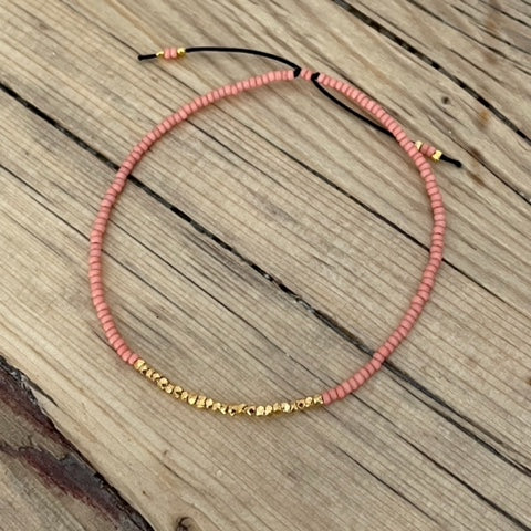 Perlenarmbändchen // von feinperlich rot-orange töne
