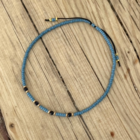 Perlenarmbändchen // von feinperlich blau-grün töne
