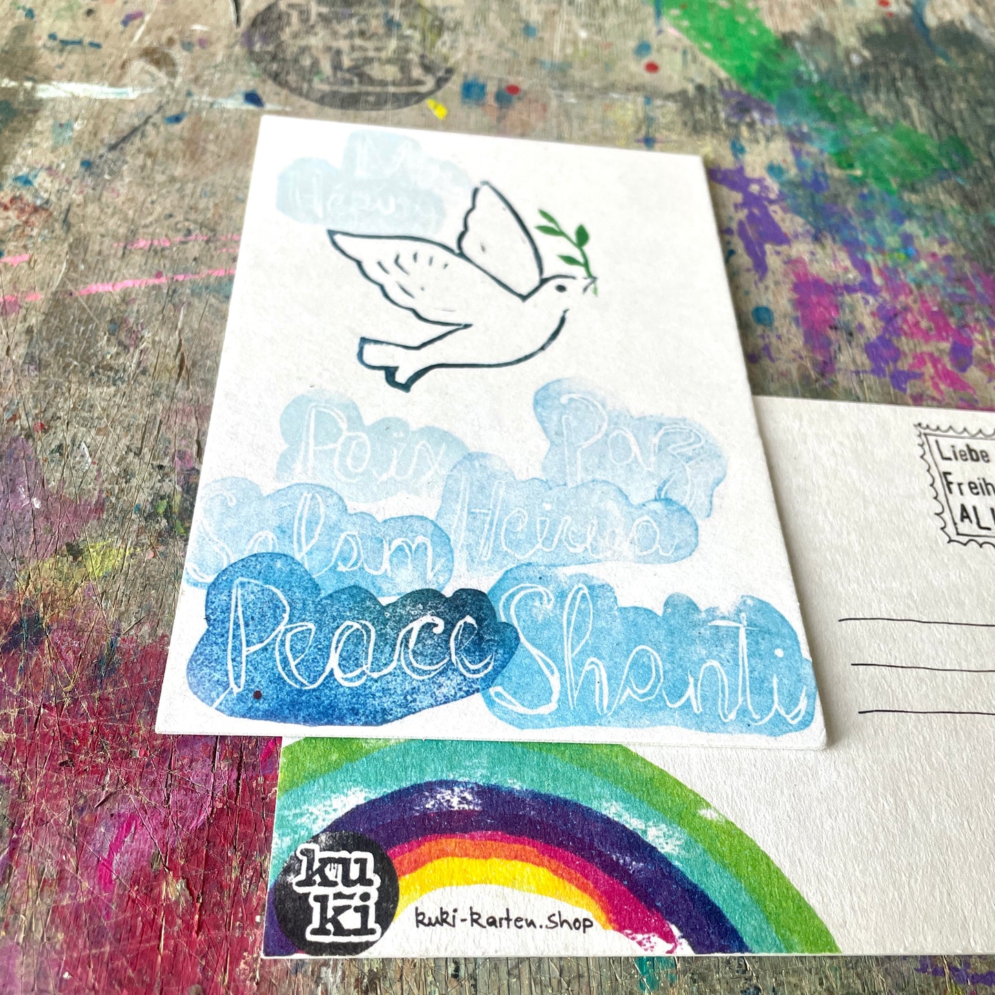 „Peace“ Friedenstaube kuki Karte