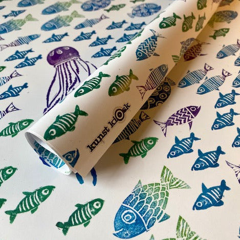 kuki Geschenkpapier // "Fische & Meer" VE 5 Bögen