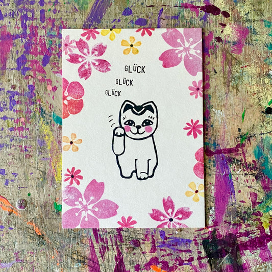 kuki Postkarte "Glück, Glück, Glück"