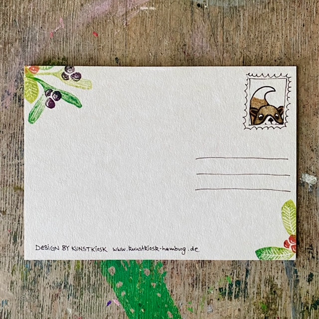 kuki Postkarte //"ich weiß, wir wollten uns nichts schenken.."
