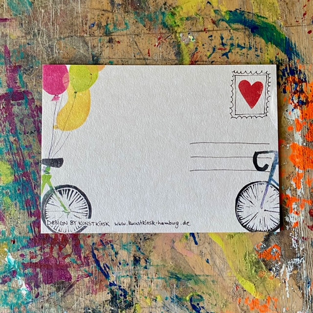 kuki Postkarte // "Happy Fahrrad"