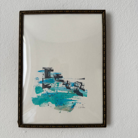 Siebdruck Nissen //Strandkörbe blau