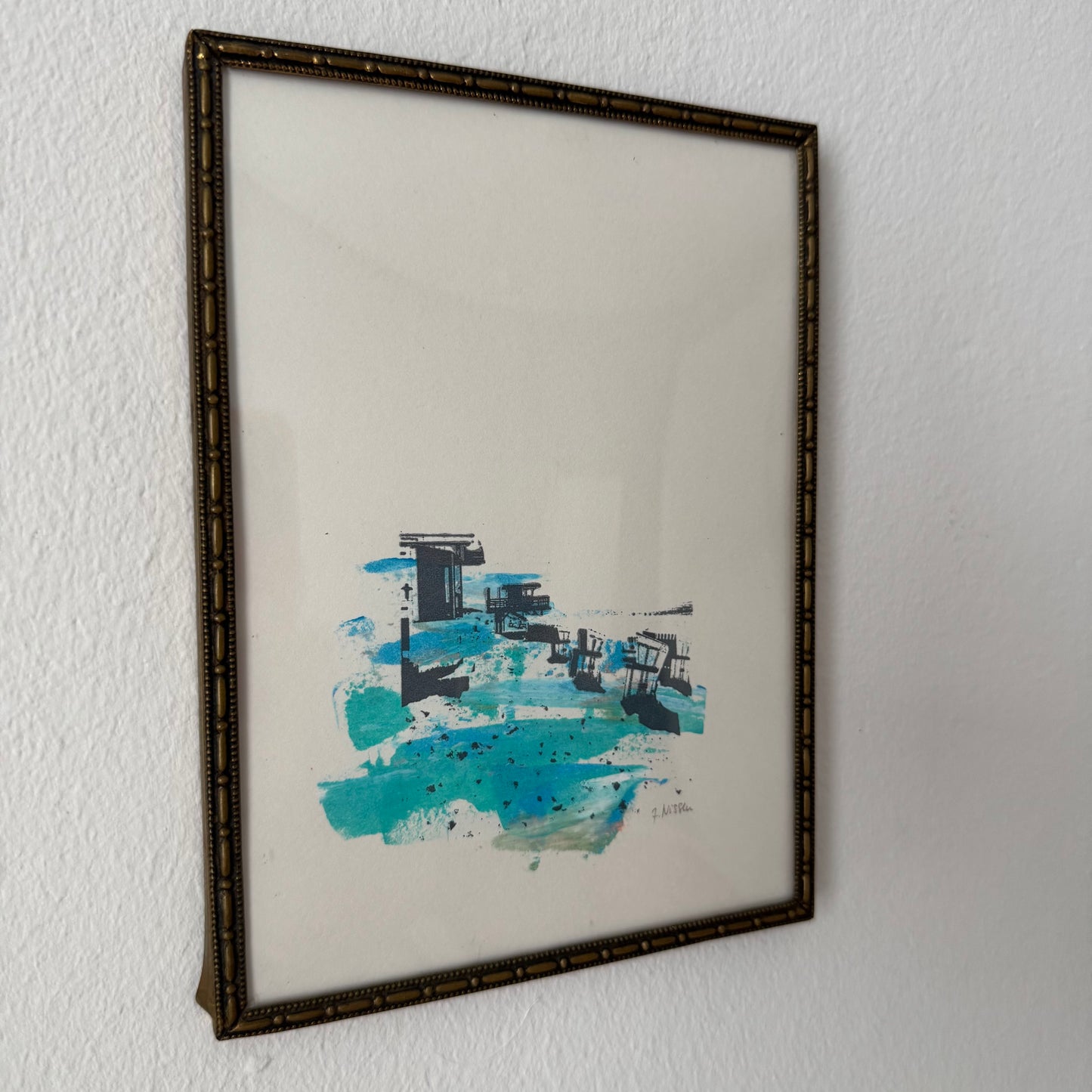 Siebdruck Nissen //Strandkörbe blau