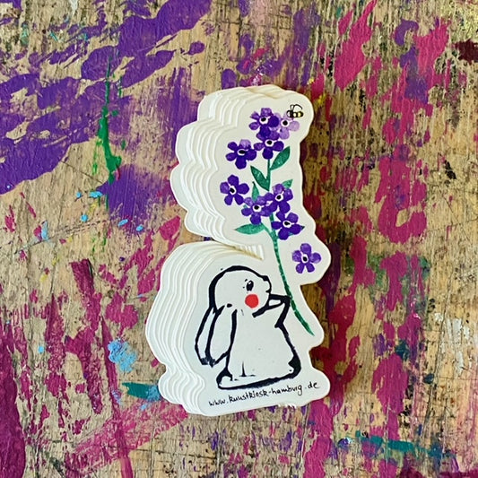 Sticker, Vergissmeinicht Hasi