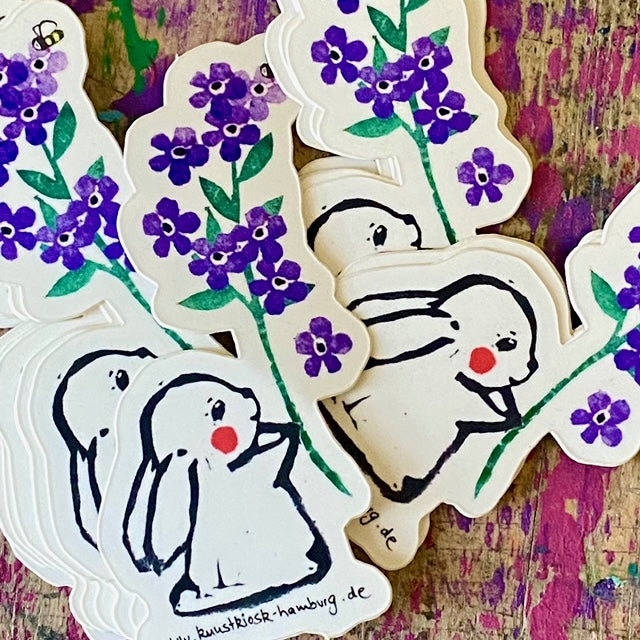 Sticker // Vergissmeinicht Hasi