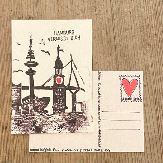 kuki Postkarte "Hamburg vermisst dich"