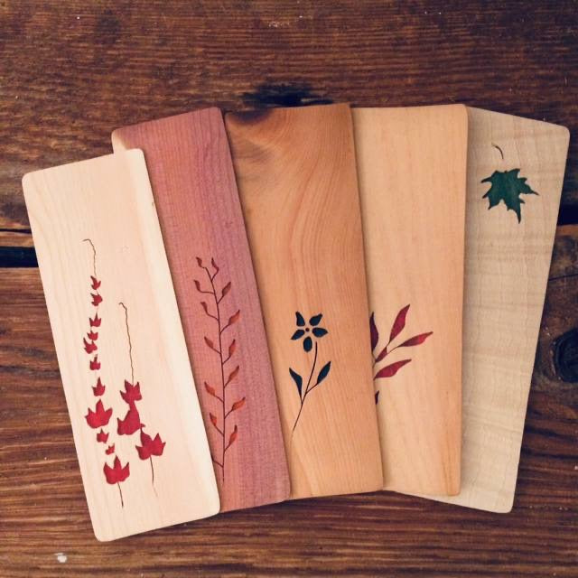 Lesezeichen Holz // Blüten