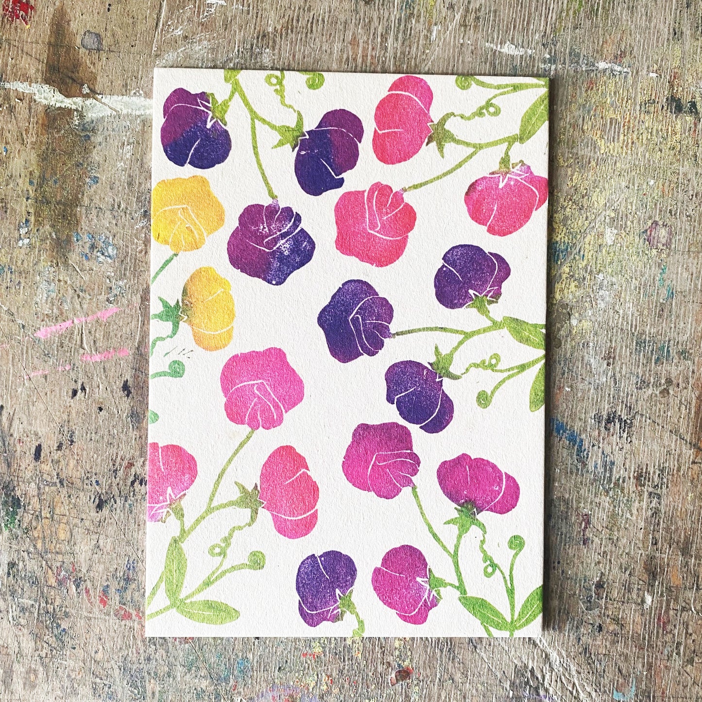 kuki Postkarte "Sommerblumen Duftwicken"