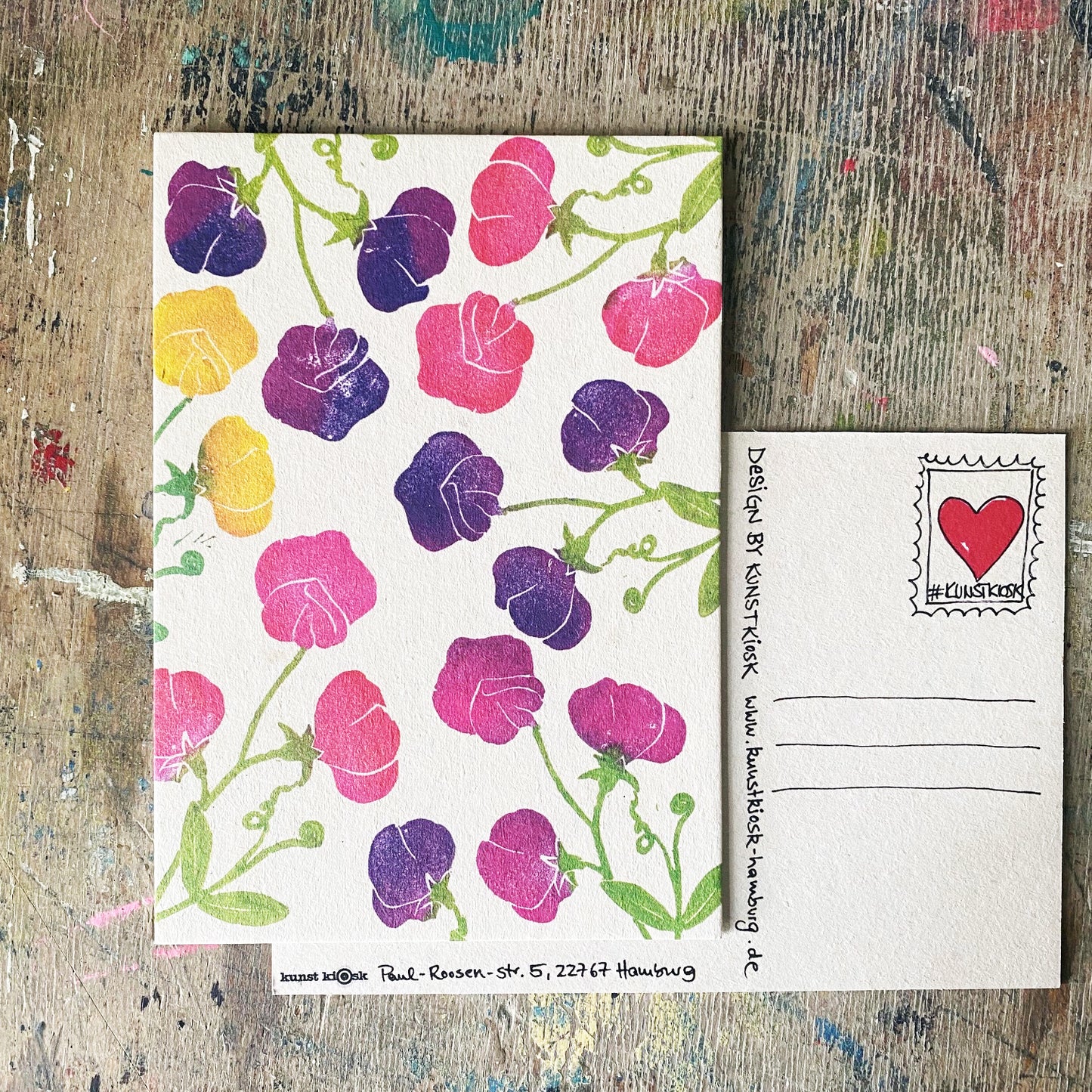 kuki Postkarte "Sommerblumen Duftwicken"