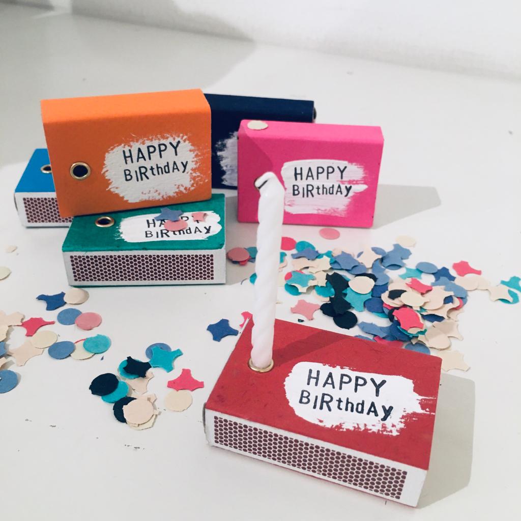 Happy Birthday Box // mit Kerze und Streichhölzern