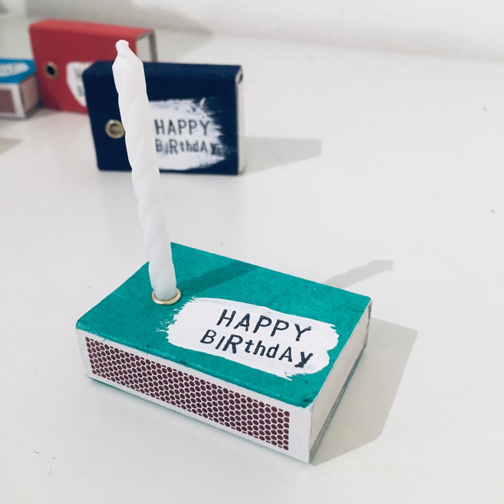 Happy Birthday Box // mit Kerze und Streichhölzern