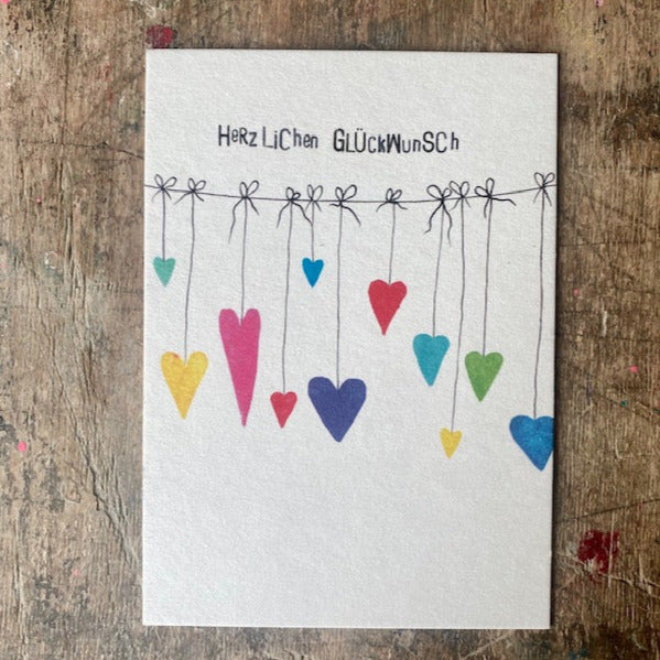 kuki Postkarte "Herzgirlande"