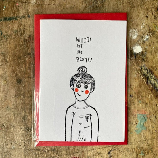 kuki Klappkarte / Muddi ist die beste