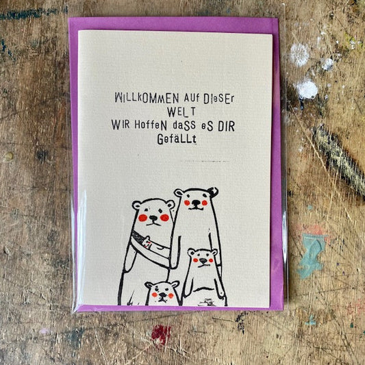 kuki Klappkarte "Willkommen Auf Dieser Welt"