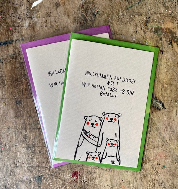 kuki Klappkarte // "Willkommen Auf Dieser Welt"
