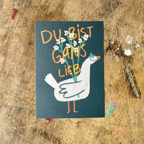 Postkarte Slinga // Du Bist Gans Lieb