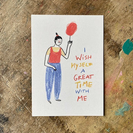 Postkarte Slinga // I wish myself a great time with me