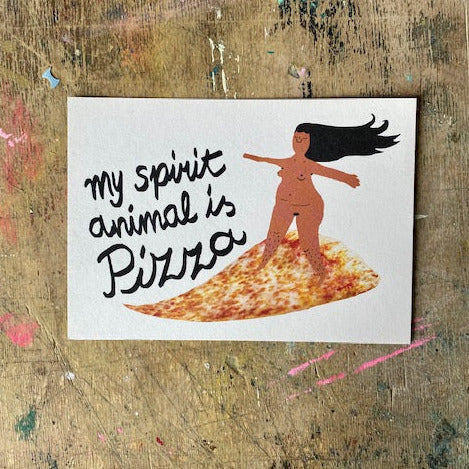 Postkarte Slinga // My Spirit Animal Is Pizza