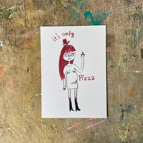 Postkarte Slinga // It‘s only Pizza