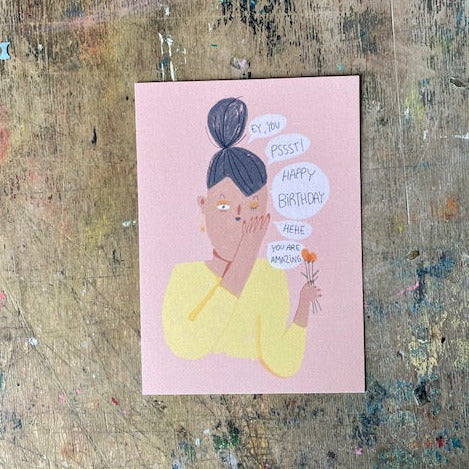 Postkarte Slinga // EY YOU....happy birthday