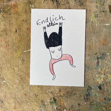 Postkarte Slinga // Endlich allein