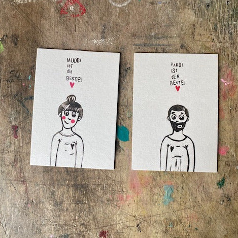 kuki Postkarte // "Vaddi ist der Beste"