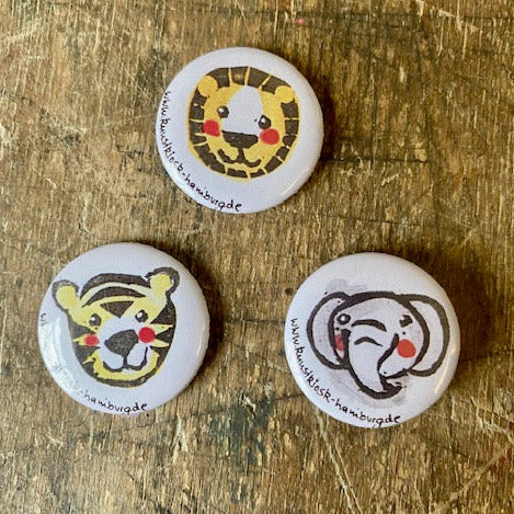 kuki Magnet oder Button // Cute Heads