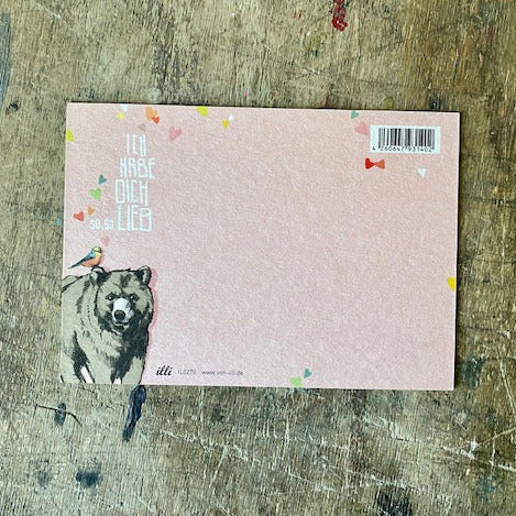 Postkarte illi // Ich habe dich so lieb