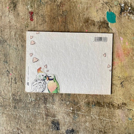 Postkarte illi // verliebte Vögel
