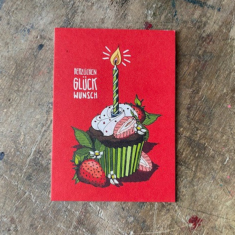 Postkarte illi // Herzlichen Glückwunsch