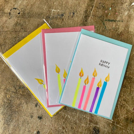 Klappkarte handgestempelt // Happy Birthday