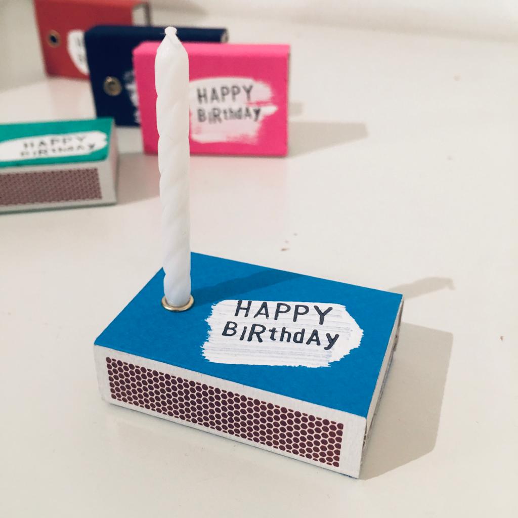 Happy Birthday Box // mit Kerze und Streichhölzern