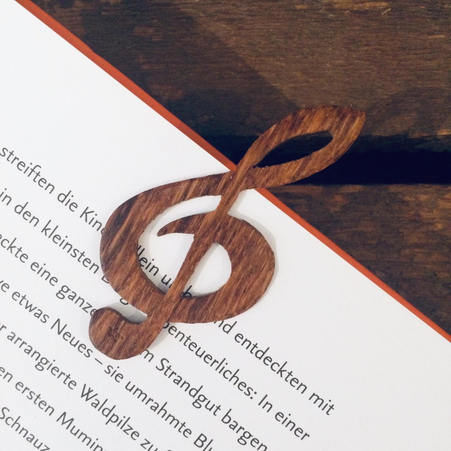 Lesezeichen Holz // Notenschlüssel
