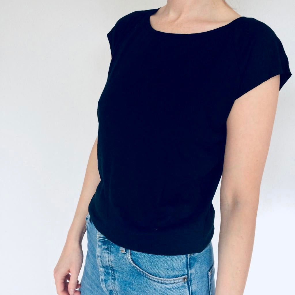 Raglan Bamboo Shirt / Schwarz Größe L