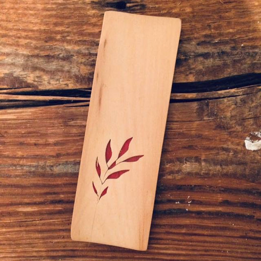Lesezeichen Holz // Blätter