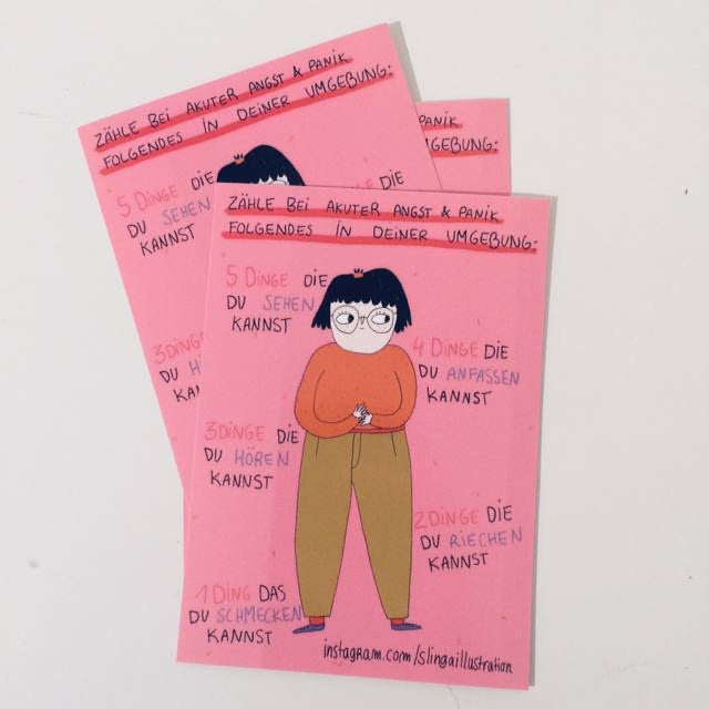 Sticker Slinga // Zähle bei akuter Angst&Panik folgendes...