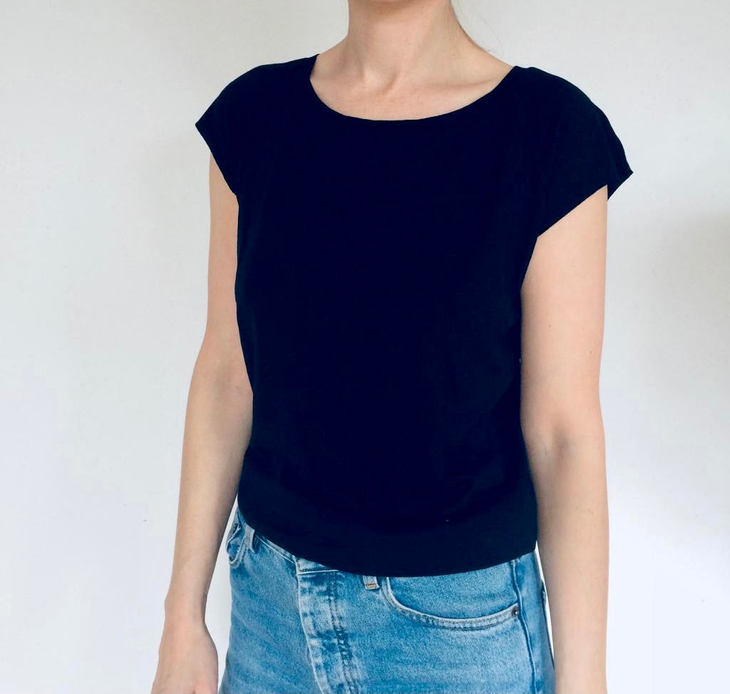 Raglan Bamboo Shirt / Schwarz Größe L
