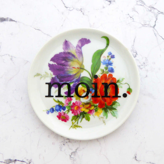Wandteller „Moin“ Blumen // Mini von Herr Fuchs