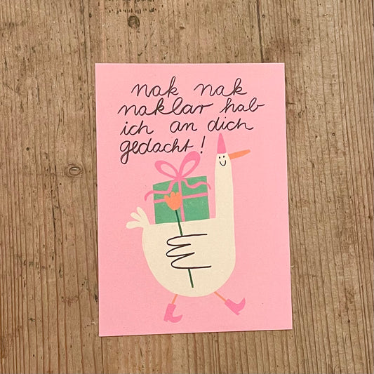 Postkarte Slinga //nak nak naklar hab ich an dich gedacht