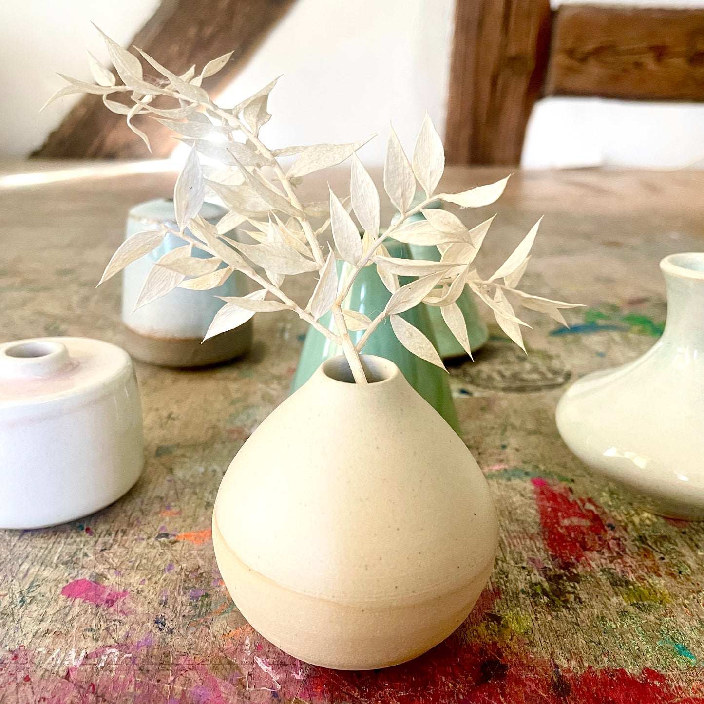 mini Vase // Creme weiß