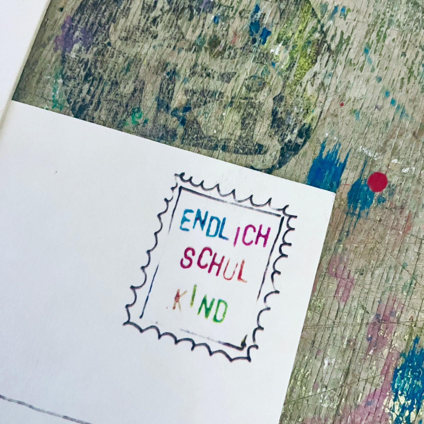„Achtung jetzt komme ich “ kuki Einschulungs Postkarte