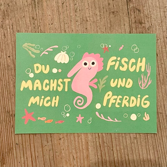 Postkarte Slinga //du machst mich fisch und pferdig