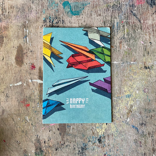 Postkarte illi // happy birthday Papierflieger