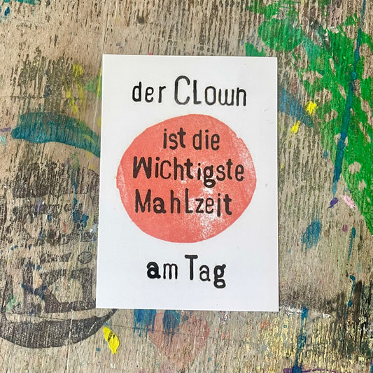 kuki Sticker // der Clown ist die wichtigste Mahlzeit am Tag, NEU