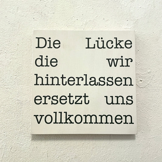 Die Lücke // art and less/ Siebdruck auf Spanholz