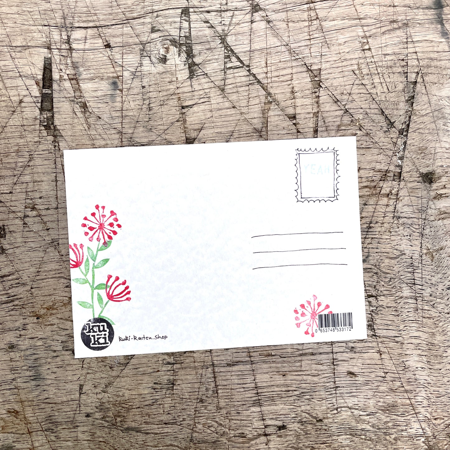 „Alles Gute“ Blumen. kuki Postkarte