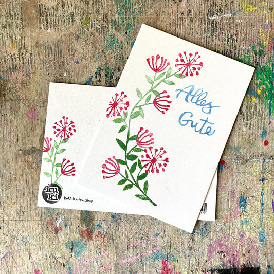 „Alles Gute“ Blumen. kuki Postkarte