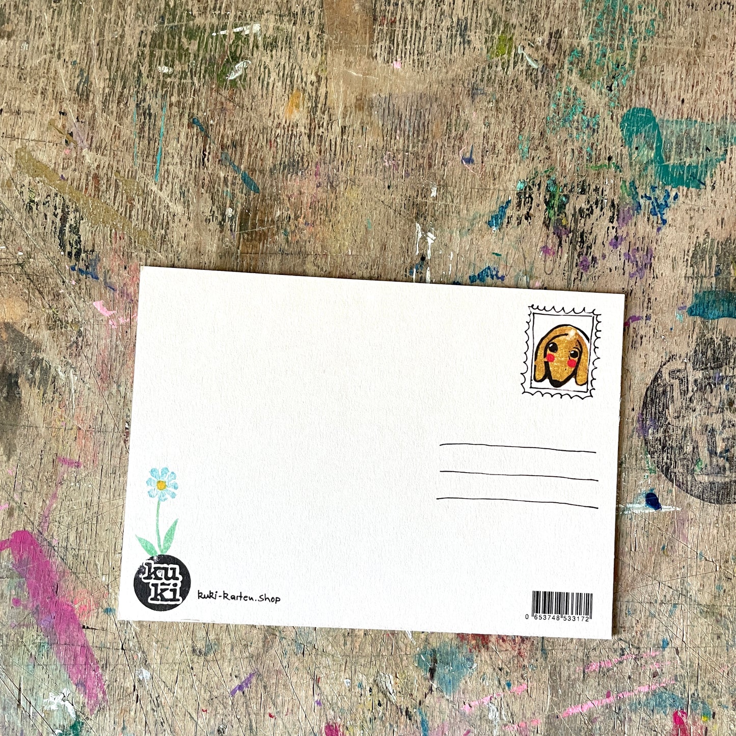 kuki Postkarte, Dackel Liebe